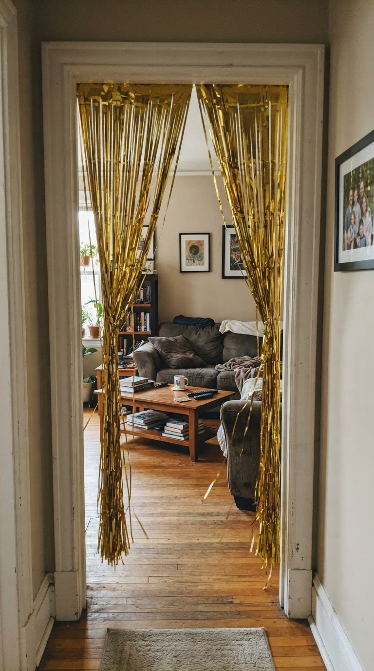 Fondale Shimmer con Frange Metalliche