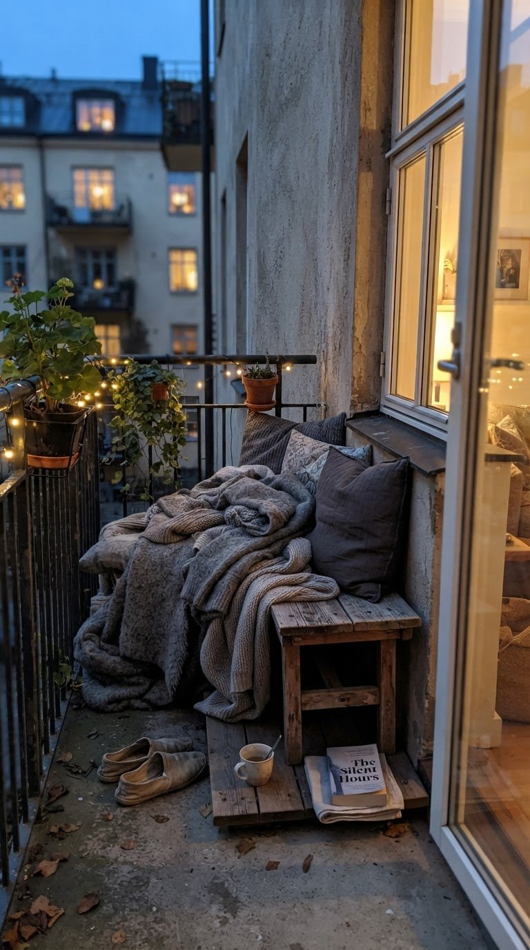 Cuscini e Coperte sul Terrazzo