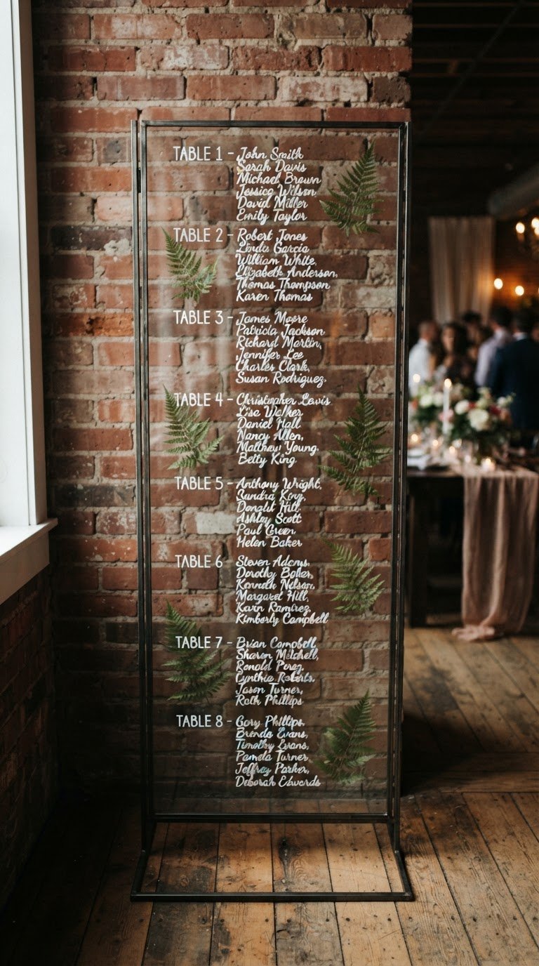 7. Il Tableau de Mariage Botanico su Vetro o Plexiglass