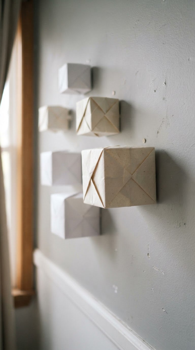 6. La parete di origami geometrici tridimensionali colorati