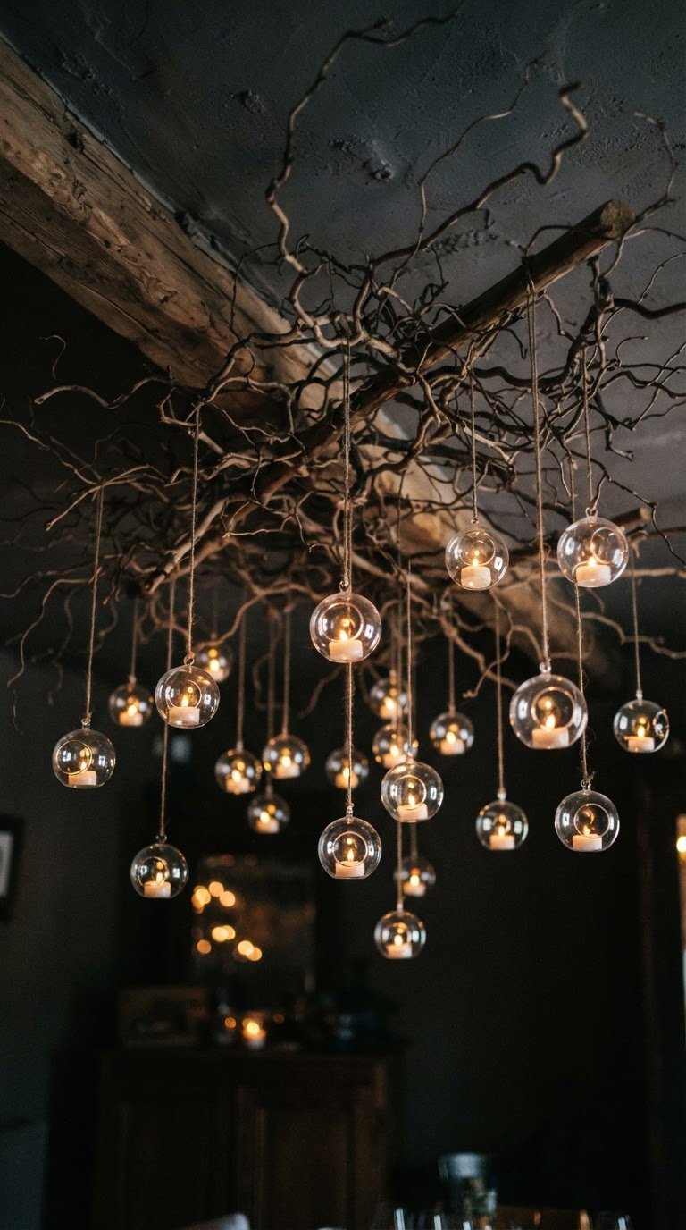 9. Il Soffitto di Rami di Salice e Microsfere di Vetro Pendenti