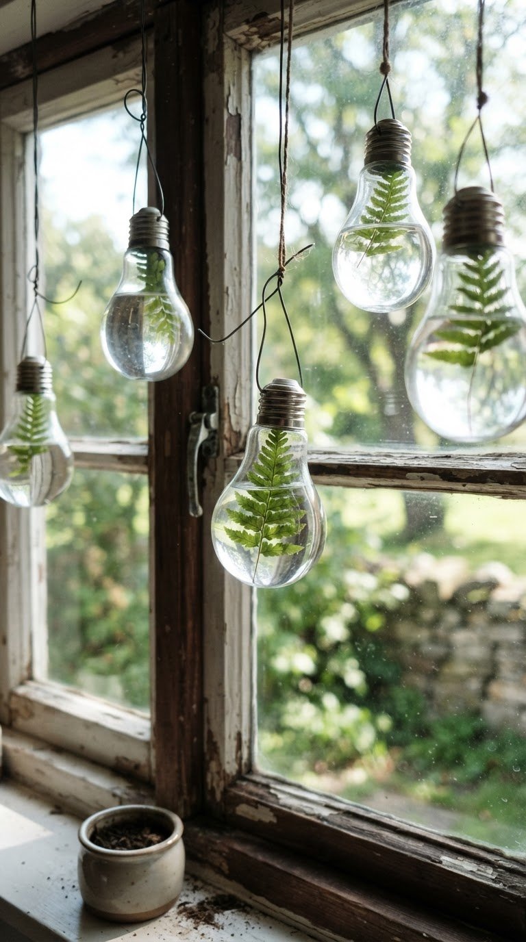 10. I vasi da fiori ricavati da lampadine a incandescenza esauste