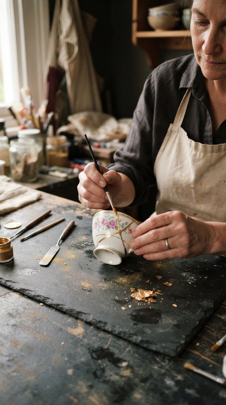 Atelier di Kintsugi Emotivo su ceramiche d'epoca